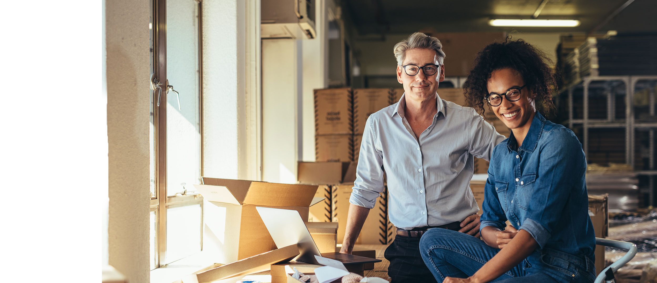 Small business owner working