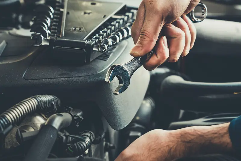 A vehicle workshop: the equipment normally secures the loan that buys it.